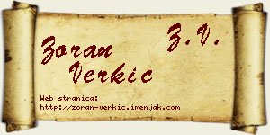 Zoran Verkić vizit kartica